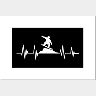 Heartbeat Snowboarding Birthday snowboarder Player .snowboard Posters and Art